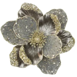 Best Christmas Forever MAGNOLIA HEAD PLATINUM GRAY 8.5″ LEATHER CH GLITTER W/ CLIP