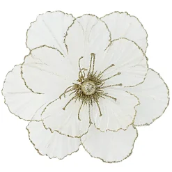 Discount Christmas Forever MAGNOLIA HEAD WHITE/CHAMPAGNE 10.5″ SHEER W/ CLIP