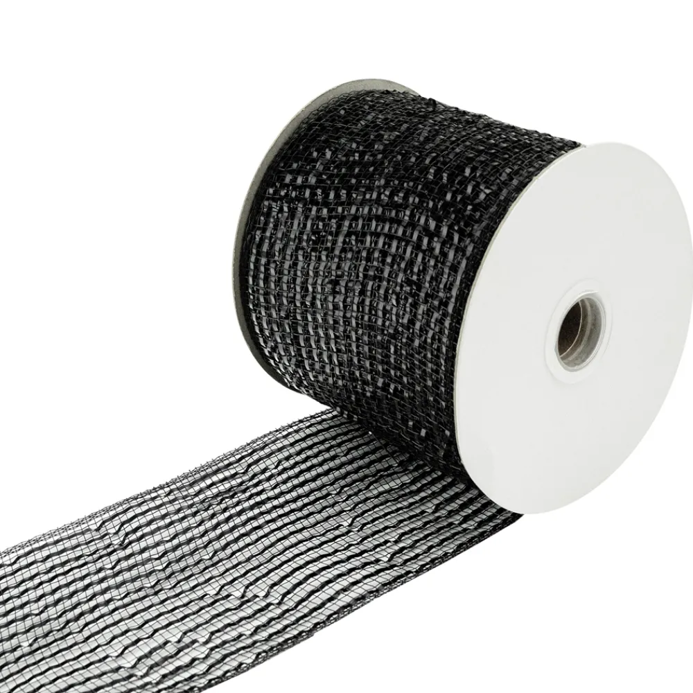 Sale Christmas Forever MESH RIBBON 4″ X 25 YDS BLACK DLX SPARKLE
