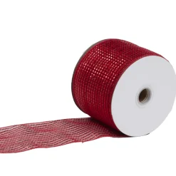 Clearance Christmas Forever MESH RIBBON 4″x25 YDS RED DLX SPARKLE