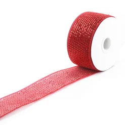 Hot Christmas Forever MESH RIBBON 2.5″x20 YDS RED FULL SPARKLE