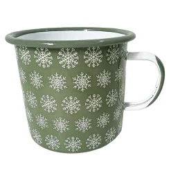 Discount Christmas Forever METAL ENAMEL MUG 4″ NORDIC SNOWFLAKES
