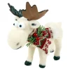 Best Christmas Forever MOOSE W/ NORDIC SCARF & BERRIES 8″ WHT/GREEN/RED