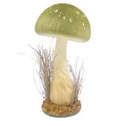 Best Christmas Forever MUSHROOM TABLE DECOR 11″ GREEN/NATURAL