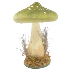 Best Christmas Forever MUSHROOM TABLE DECOR 6″ GREEN/NATURAL