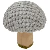 Online Christmas Forever MUSHROOM WOODEN BODY|FABRIC CAP GREY/NATURAL 3″ GLITTER/FROSTED