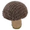 Outlet Christmas Forever MUSHROOM WOODEN BODY|FABRIC CAP BROWN/NATURAL 4.5″ GLITTER/FROSTED