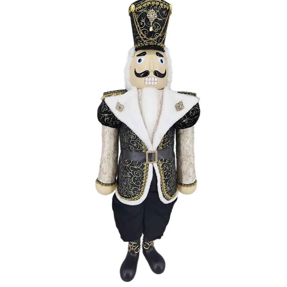 Discount Christmas Forever NUTCRACKER SOLDIER STANDING 50.5″ IN BLACK/GOLD ROYAL SUIT