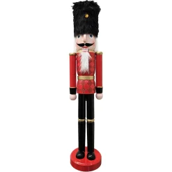 Online Christmas Forever NUTCRACKER WOODEN STANDING 24″ LONDON SOLDIER FUR HAT