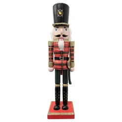 Outlet Christmas Forever NUTCRACKER WOODEN STANDING 15″ PAINTED TARTAN