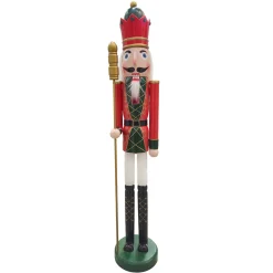 Online Christmas Forever NUTCRACKER WOODEN STANDING 48″ RED