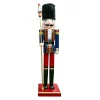 Sale Christmas Forever NUTCRACKER WOODEN STANDING 72″ RED/BLUE W/ JEWELS & STAFF