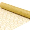 Hot Christmas Forever ORGANZA 14″ X 5 YDS GOLD GLITTER PATTERN