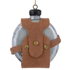 Sale Christmas Forever ORN CAMP METAL FLASK 4″ GRAY/ BROWN