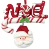 Sale Christmas Forever ORN CANDY CANE CLAY DOUGH “NOEL” 4.5″X4″ W/ SANTA