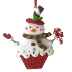 Sale Christmas Forever ORN CANDY SNOWMAN 4.3″ HOLDING CANDY CANE CLAY DOUGH