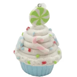 Discount Christmas Forever ORN CANDY SPRINKLE CUPCAKE 3.9″ BLUE CLAY DOUGH