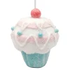 Outlet Christmas Forever ORN CANDY SPRINKLE CUPCAKE 4.5″ PINK/WHITE W/ GLITTER