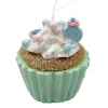 Christmas Forever ORN CANDY SPRINKLE CUPCAKE 3″ GREEN/COLORFUL GLITTER