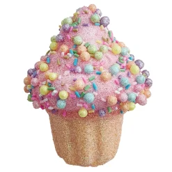 Hot Christmas Forever ORN CANDY SPRINKLE CUPCAKE 3.5″ PINK