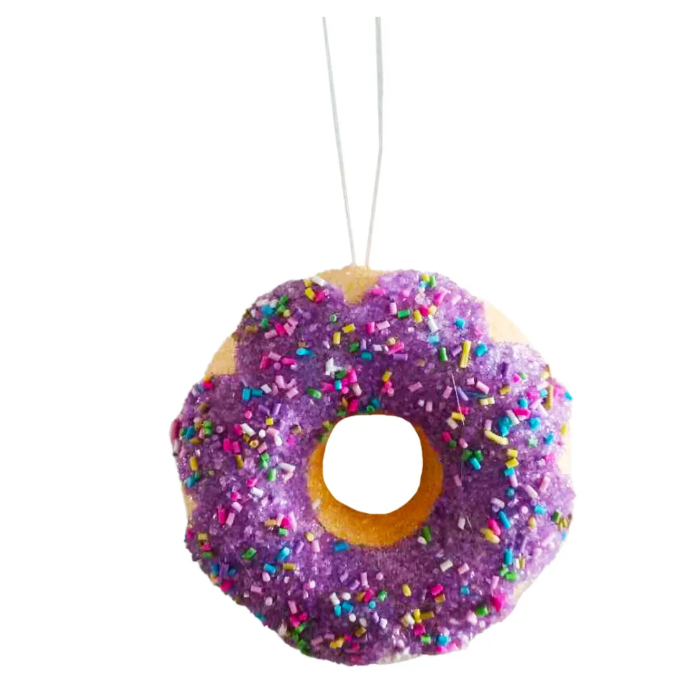 Hot Christmas Forever ORN CANDY SPRINKLE DONUT 4″ PURPLE