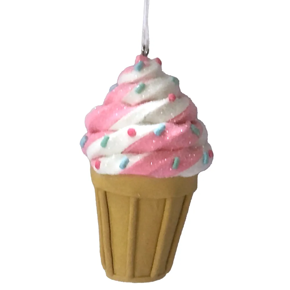New Christmas Forever ORN CANDY SPRINKLE ICE CREAM CONE 4.3″ CLAY DOUGH