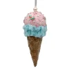 Clearance Christmas Forever ORN CANDY SPRINKLE ICE CREAM IN CONE 5.5″ LT. BLUE/PINK/BROWN