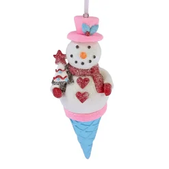 Discount Christmas Forever ORN CANDY SPRINKLE SNOWMAN ON A CONE 5.5″ CLAY DOUGH