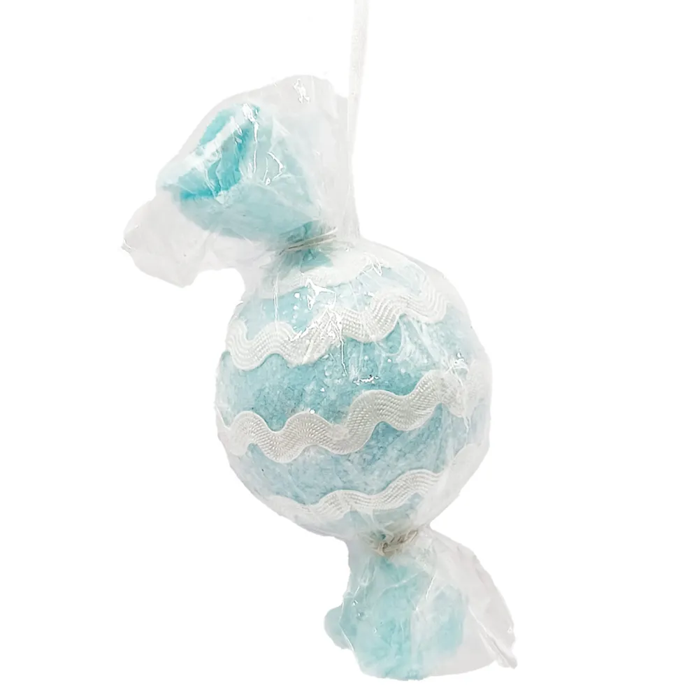 Discount Christmas Forever ORN CANDY SPRINKLE SWEET 4″ ICE BLUE W/ GLITTER & LACE