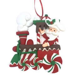 Discount Christmas Forever ORN CANY CANE SANTA ON A TRAIN 4.3″ CLAY DOUGH