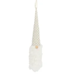 Best Christmas Forever ORN FABRIC GNOME 13″ IVORY/GOLD