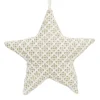 Online Christmas Forever ORN FABRIC STAR 4.5″ CREAM/GOLD