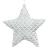 Best Christmas Forever ORN FABRIC STAR 4.5″ WHITE/SILVER