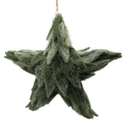 Discount Christmas Forever ORN FELT STAR GREEN 11″ FROSTED LOOKED
