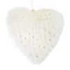 Outlet Christmas Forever ORN FUR HEART 4″ IVORY/GOLD