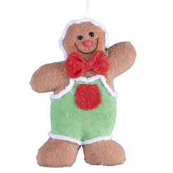 Outlet Christmas Forever ORN GINGERBREAD BOY 6.25″ GREEN OVERALLS
