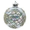 Clearance Christmas Forever ORN GLASS BALL 3″ CLEAR IRRD. W/GLITTER CELTIC PATTERN