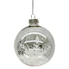 Christmas Forever ORN GLASS BALL 3″ CLEAR W/WHITE SNOWFLAKE PATTERN