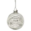 Christmas Forever ORN GLASS BALL 3″ CLEAR W/WHITE TREE PATTERN