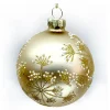 Clearance Christmas Forever ORN GLASS BALL 3″ GOLD MATTE W/ SNOWFLAKE GLITTER