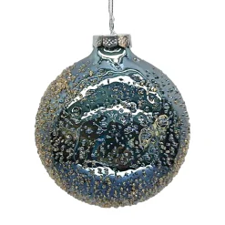 Best Christmas Forever ORN GLASS BALL 4″ GREEN EMERALD SHINY ICED
