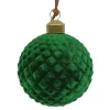 Sale Christmas Forever ORN GLASS BALL 3″ GREEN EMERALD W/ DIAMOND FLOCKED