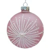 Discount Christmas Forever ORN GLASS BALL 3″ PINK W/ WHITE STARBURST