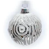 Christmas Forever ORN GLASS BALL 3″ SILVER EMBOSSED BIRCH W/ GRAY PAINT FINISH