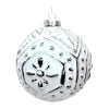 Online Christmas Forever ORN GLASS BALL 4″ WHITE EMBOSED PATTERN