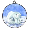 Clearance Christmas Forever ORN METAL DISC 4″ BLUE WHITE POLAR BEAR