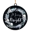 Discount Christmas Forever ORN METAL DISC 4″ “MERRY & BRIGHT”