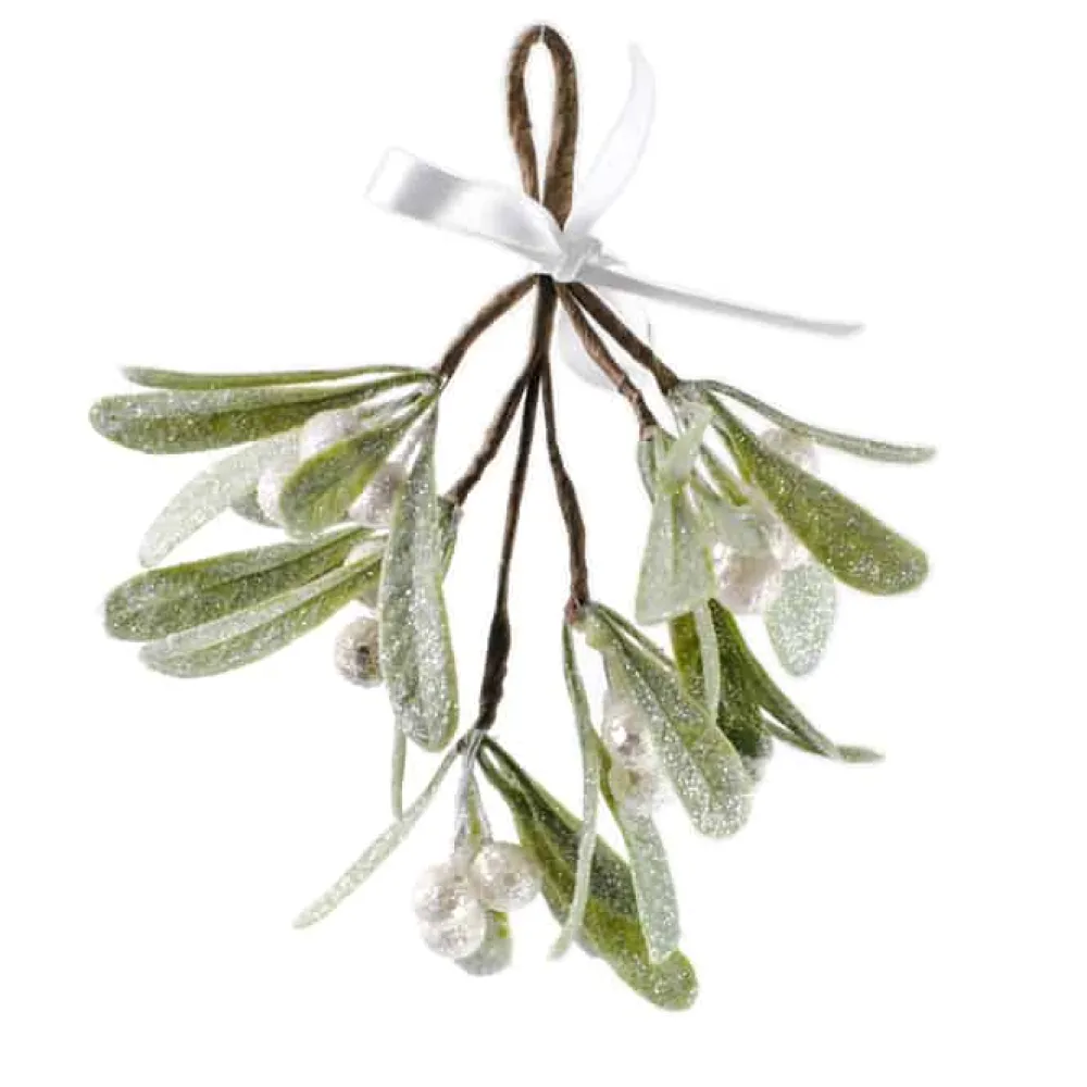Online Christmas Forever ORN MISTLETOE 8″ HANGING W/ GLITTER