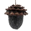 Outlet Christmas Forever ORN NAT. ACORN FELT W/ CONE CAP GREY 3.5″ FROSTED LOOKED