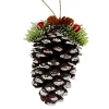 Christmas Forever ORN NAT. PINECONE NATURAL/WHITE 4.5″ W/ PINE & BERRIES